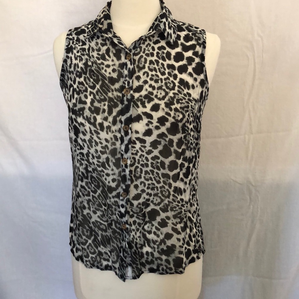 NWOT sheer button up blouse